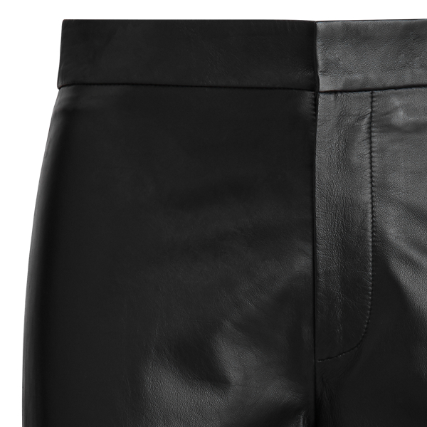Polo Black Straight-Leg Leather Pant Lauren 5