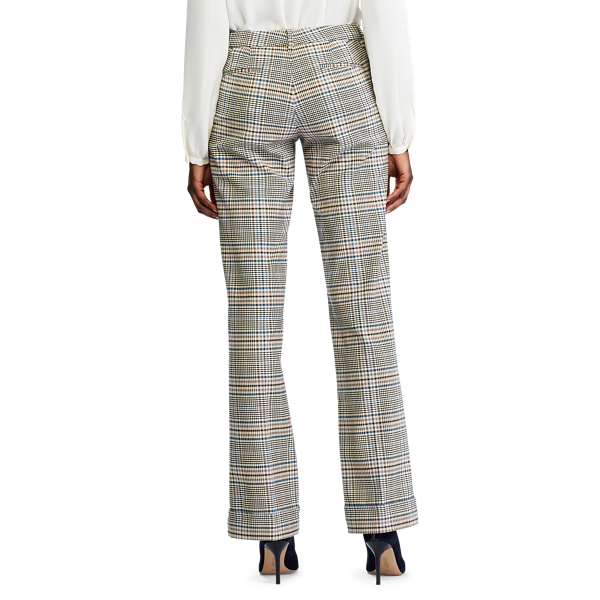 Glencheck-Hose mit weitem Bein Lauren in Braun/Blau multi 4