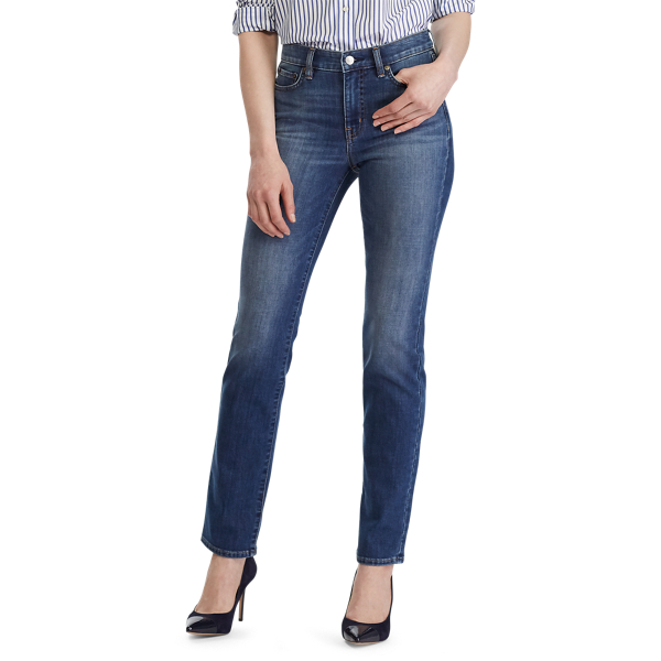 City Blue Wash Premier Straight Curvy Jean Lauren 4