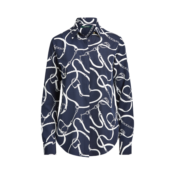 Chemise &agrave; motif en cr&ecirc;pe