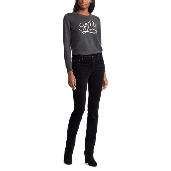 Madison Grey Heather Intarsia-Knit-Logo Jumper Lauren 2