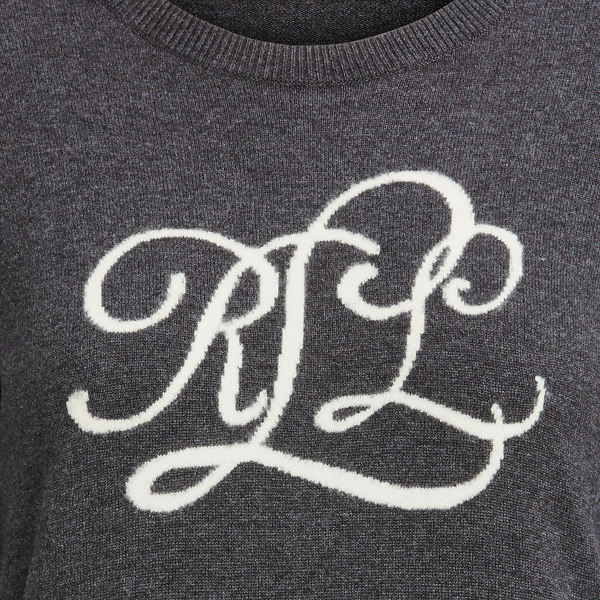 Madison Grey Heather Intarsia-Knit-Logo Jumper Lauren 5