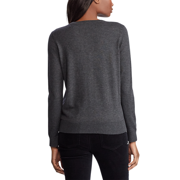 Madison Grey Heather Intarsia-Knit-Logo Jumper Lauren 4