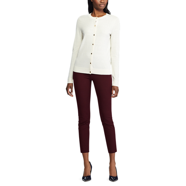 Mascarpone Cream Stretch Cotton Cardigan Lauren 2