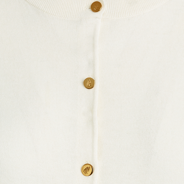 Mascarpone Cream Stretch Cotton Cardigan Lauren 5