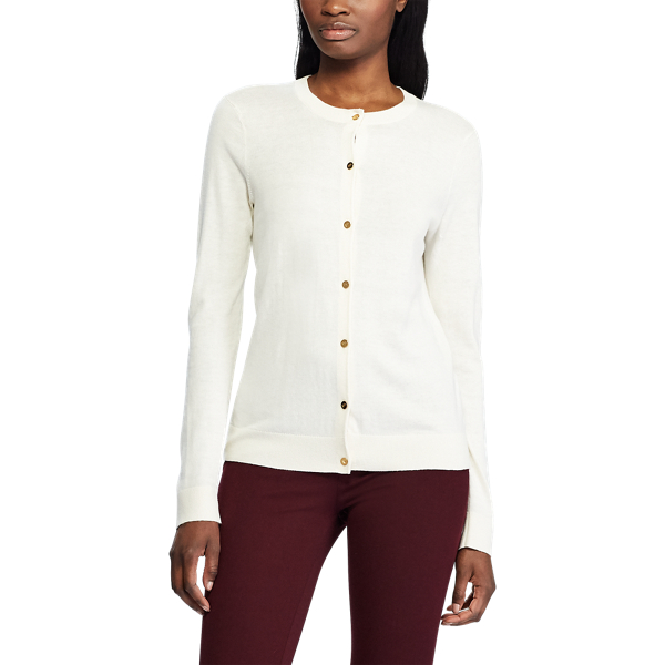 Mascarpone Cream Stretch Cotton Cardigan Lauren 3