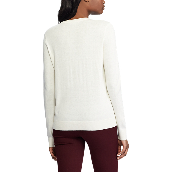 Mascarpone Cream Stretch Cotton Cardigan Lauren 4