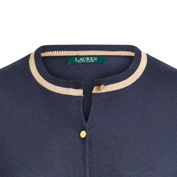 Navy Cotton-Blend Cardigan Lauren 2