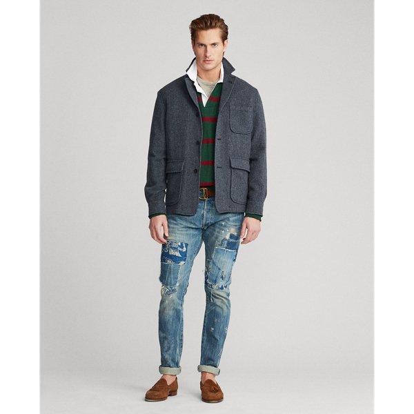 Blue/Navy Herringbone Tweed Sport Coat Polo Ralph Lauren 4