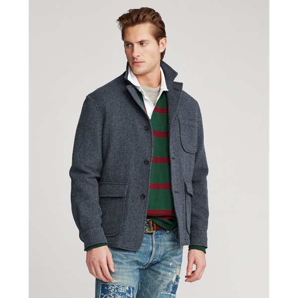 Blue/Navy Herringbone Tweed Sport Coat Polo Ralph Lauren 5