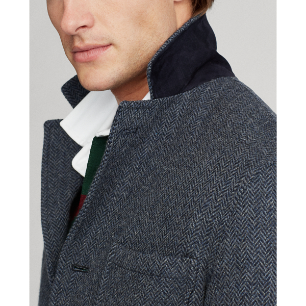 Blue/Navy Herringbone Tweed Sport Coat Polo Ralph Lauren 7