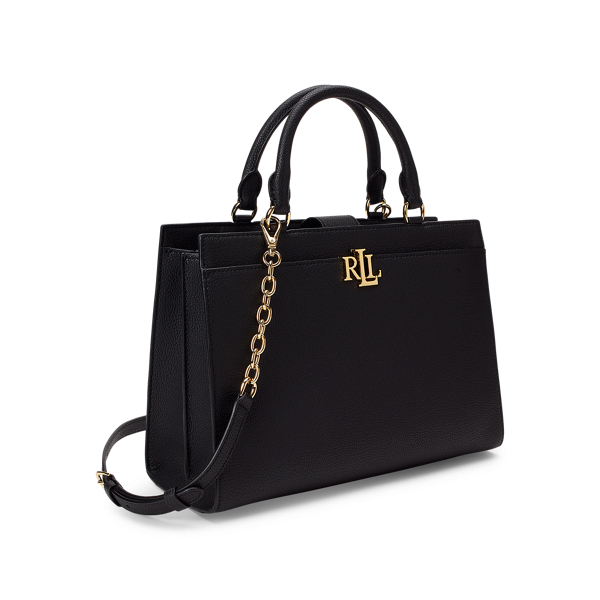 Black Pebbled Leather Laine Satchel Lauren 2