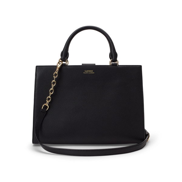 Black Pebbled Leather Laine Satchel Lauren 3