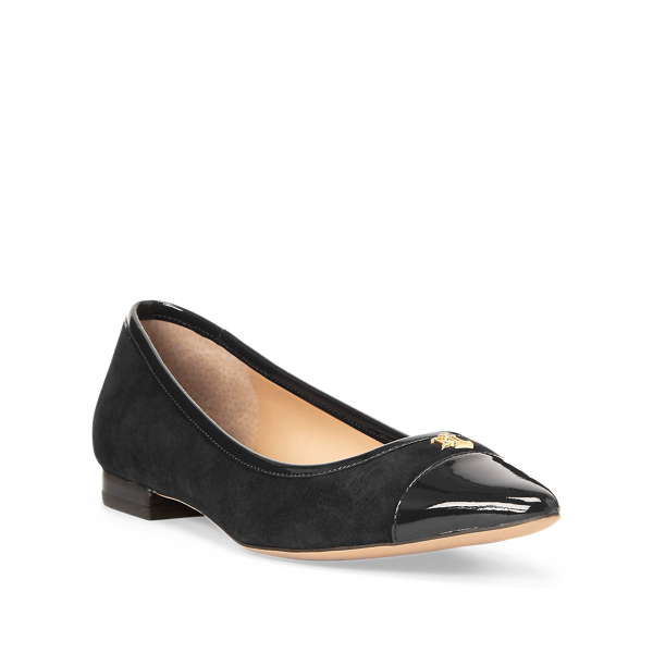 Black/Black Halena Suede Flat Lauren 3