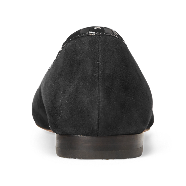 Black/Black Halena Suede Flat Lauren 4