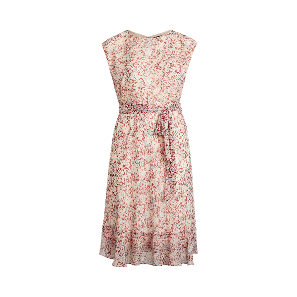 Floral-Print Georgette Dress Lauren Woman 1