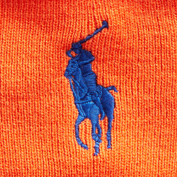 Neon Orange Big Pony Ribbed Cotton Hat Polo Ralph Lauren 2