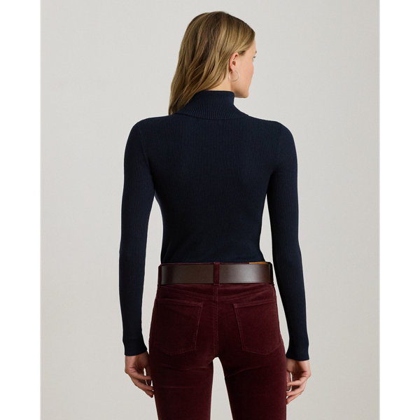 Ribbed Turtleneck Sweater Lauren in Blu navy Lauren 5
