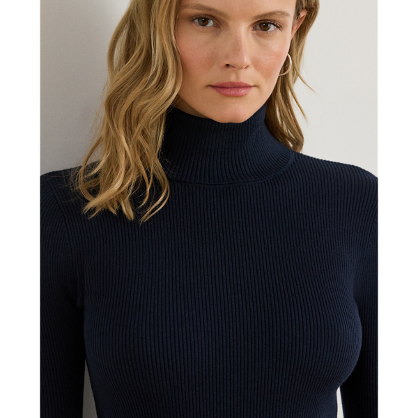Ribbed Turtleneck Sweater Lauren in Blu navy Lauren 6
