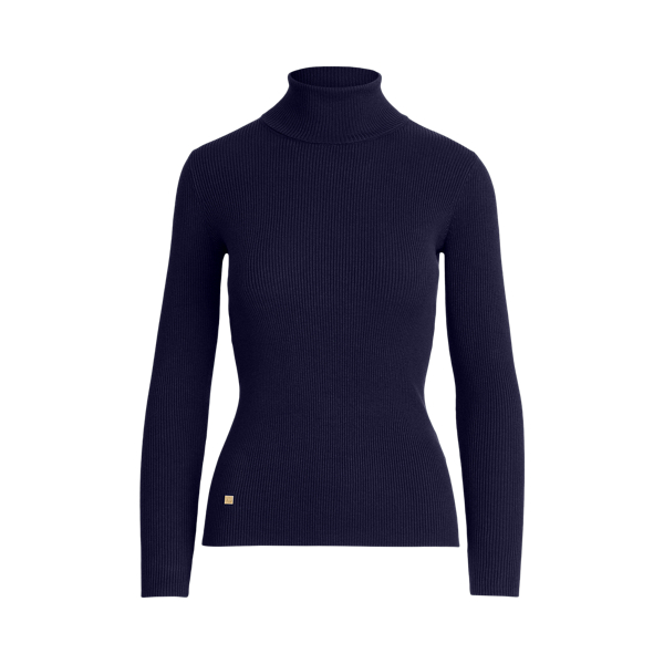 Ribbed Turtleneck Sweater Lauren in Blu navy Lauren 2