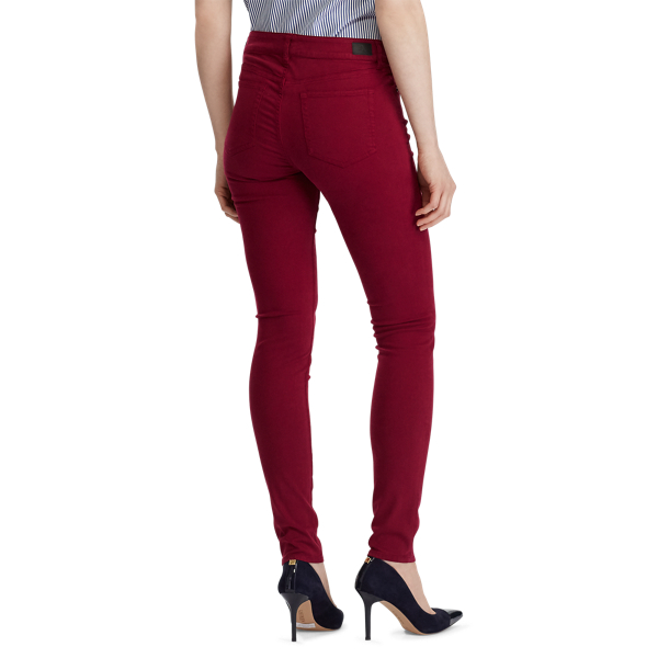 Dark Raspberry Premier Skinny Sateen Trouser Lauren 4