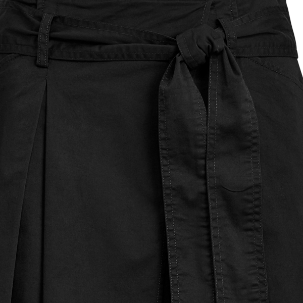 Black Belted Cotton Twill Skirt Lauren 6