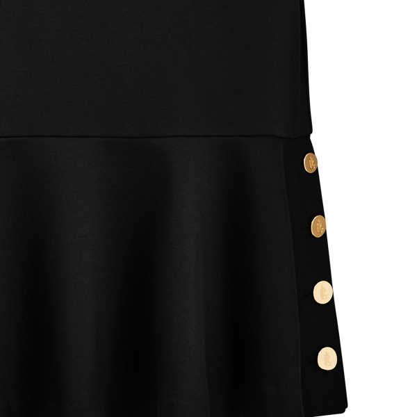 Black Button-Trim Ponte Dress Lauren 5