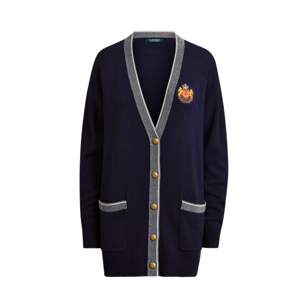 Cotton-Blend Patch Cardigan Lauren in 1