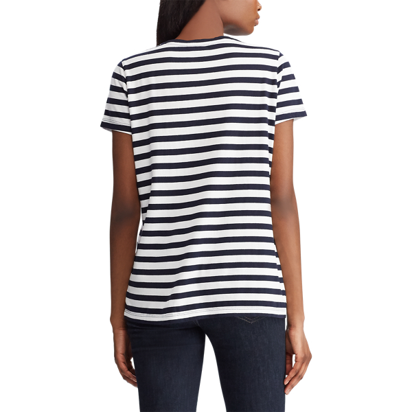 Lauren Navy/White Crest Cotton-Blend Tee Lauren 4
