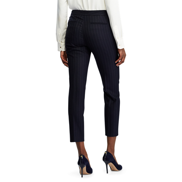 Navy Multi Wool-Blend Skinny Trouser Lauren 4
