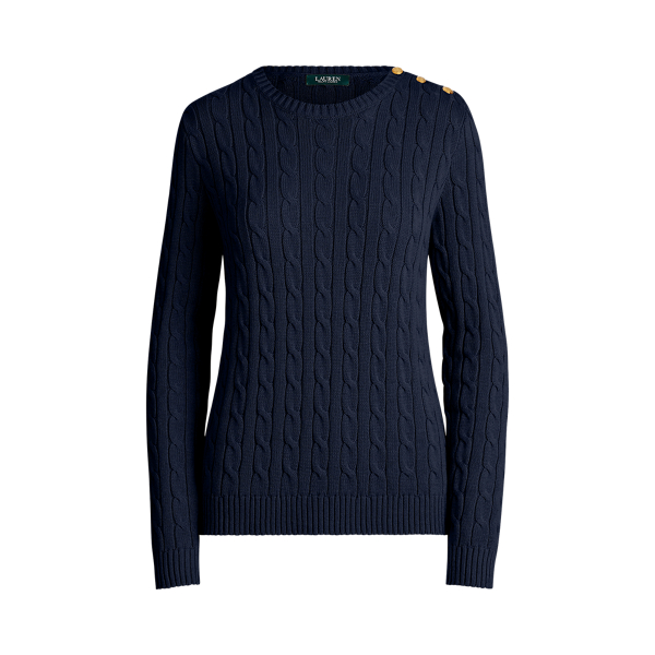 Button-Trim Cable Jumper Lauren 1