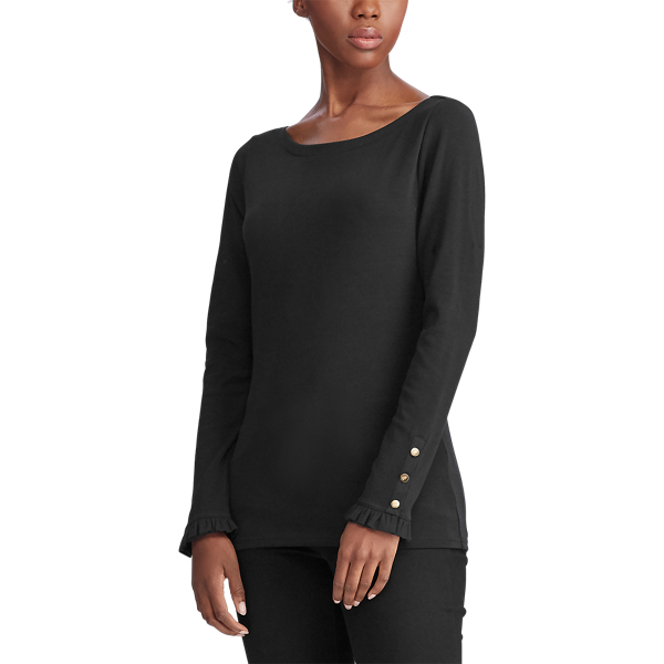 Black Long-Sleeve Boatneck Shirt Lauren 3