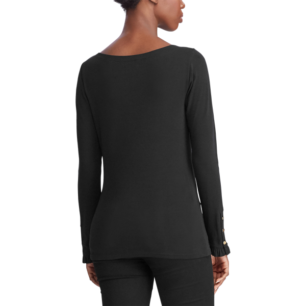 Black Long-Sleeve Boatneck Shirt Lauren 4