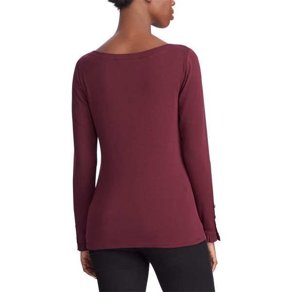 Langarmhemd mit U-Boot-Ausschnitt Lauren in Pinot Noir 4