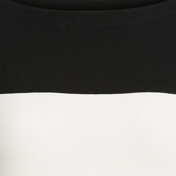 Cream/Black Cotton-Blend Boatneck Top Lauren 5