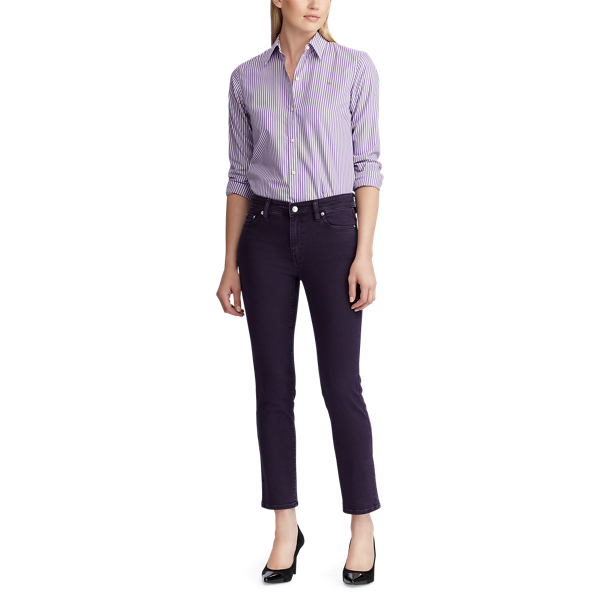 Jean droit Premier 7/8 Lauren en Alcool de prune d&eacute;lav&eacute; 3