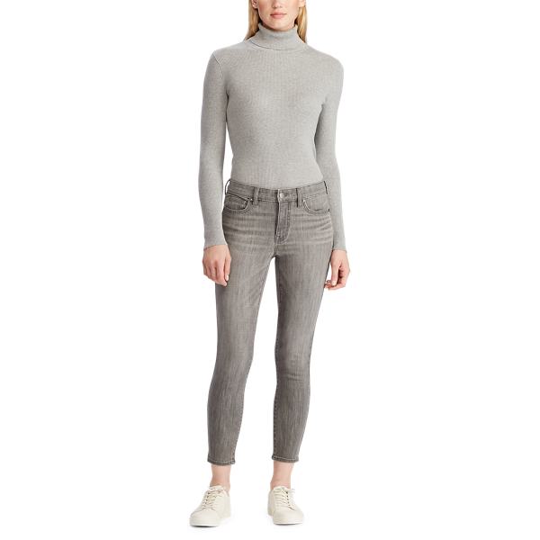 Smoke Grey Wash Premier Straight Ankle Jean Lauren 3