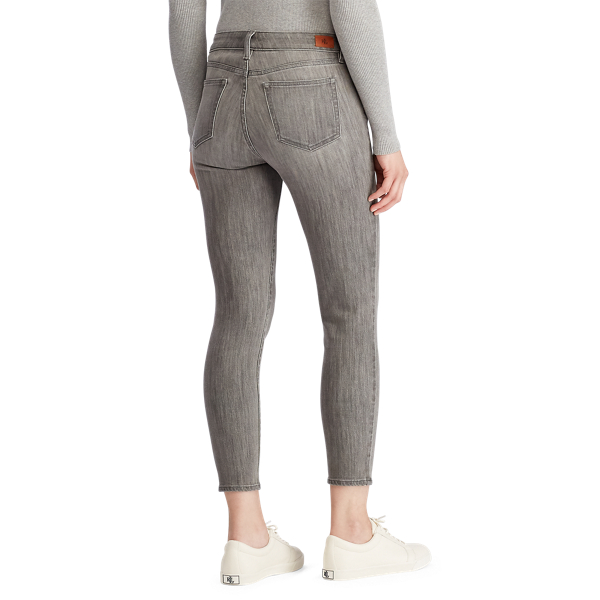 Smoke Grey Wash Premier Straight Ankle Jean Lauren 5