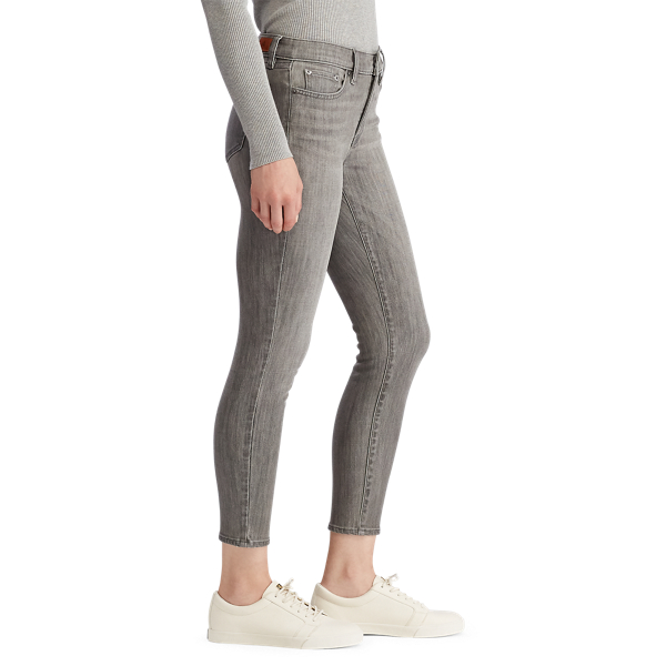 Smoke Grey Wash Premier Straight Ankle Jean Lauren 6