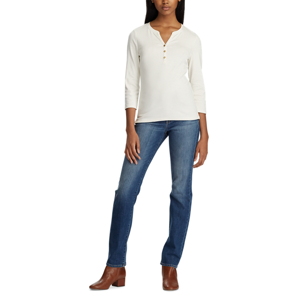 Mascarpone Cream Stretch Cotton Top Lauren 2