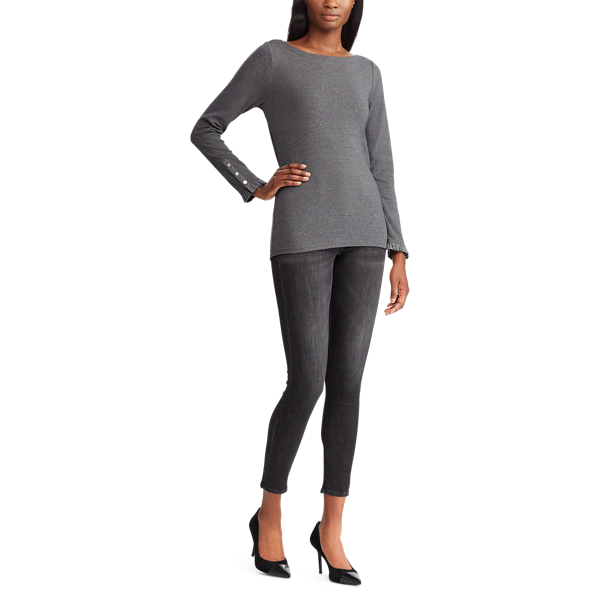 Lexington Grey Heather Long-Sleeve Boatneck Shirt Lauren 2