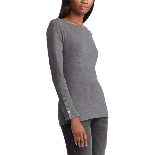 Lexington Grey Heather Long-Sleeve Boatneck Shirt Lauren 5
