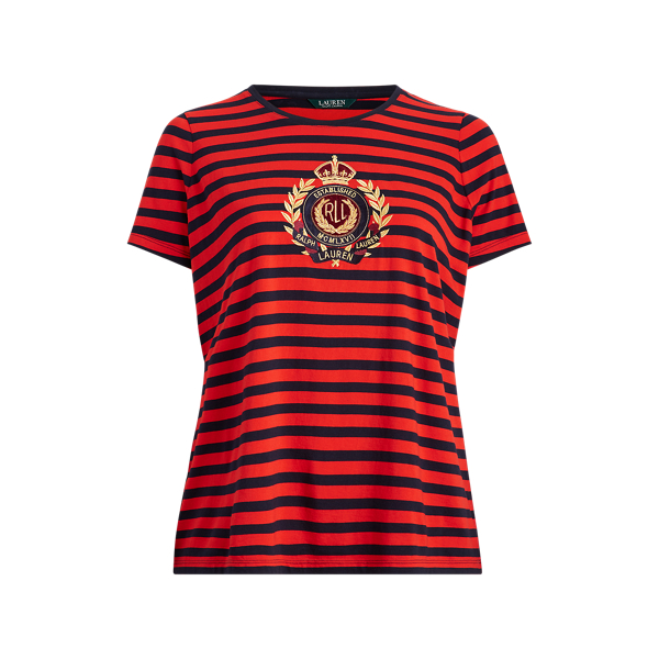 Crest Cotton-Blend Tee Lauren Woman 1