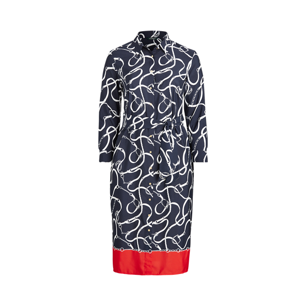 Robe-chemise en cr&ecirc;pe imprim&eacute;e Lauren Woman en 1