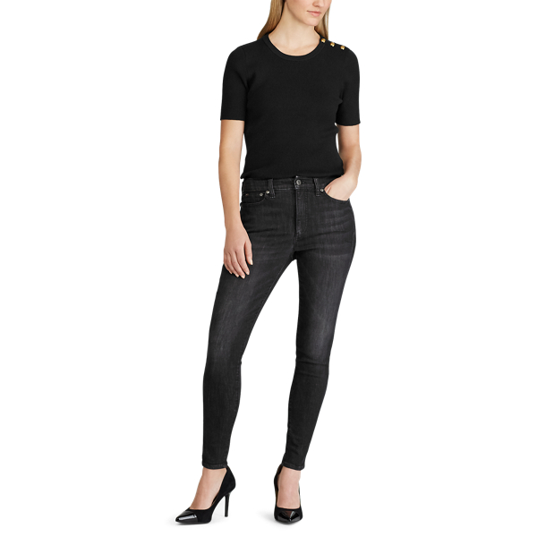 Black Button-Trim Jumper Lauren 2