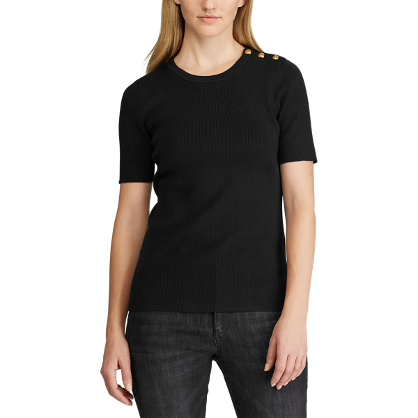 Black Button-Trim Jumper Lauren 3