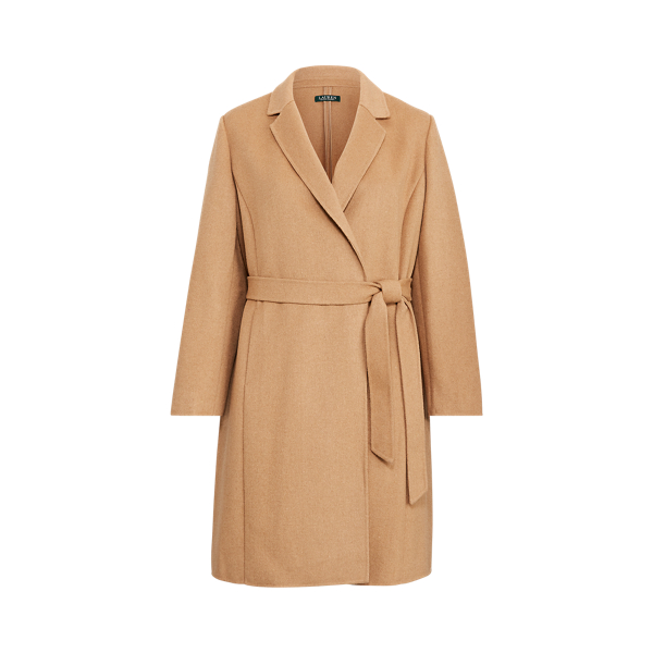 Wool-Blend Wrap Coat Lauren Woman 1