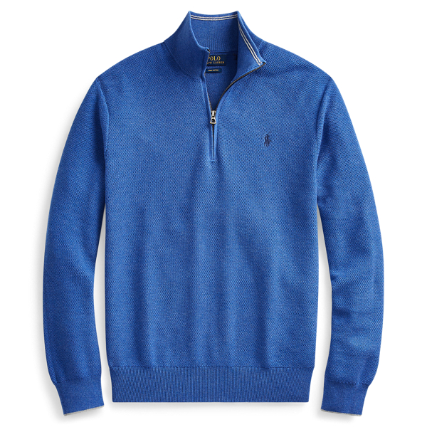 Cotton Mesh Quarter-Zip Jumper Big & Tall 1