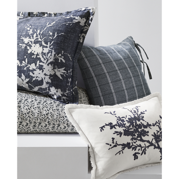 Grey Multi Eva Leaf Sateen Sheet Set Lauren Home 4