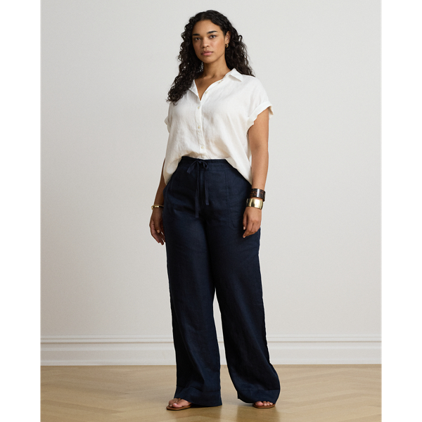 Relaxed Fit Linen Short-Sleeve Shirt